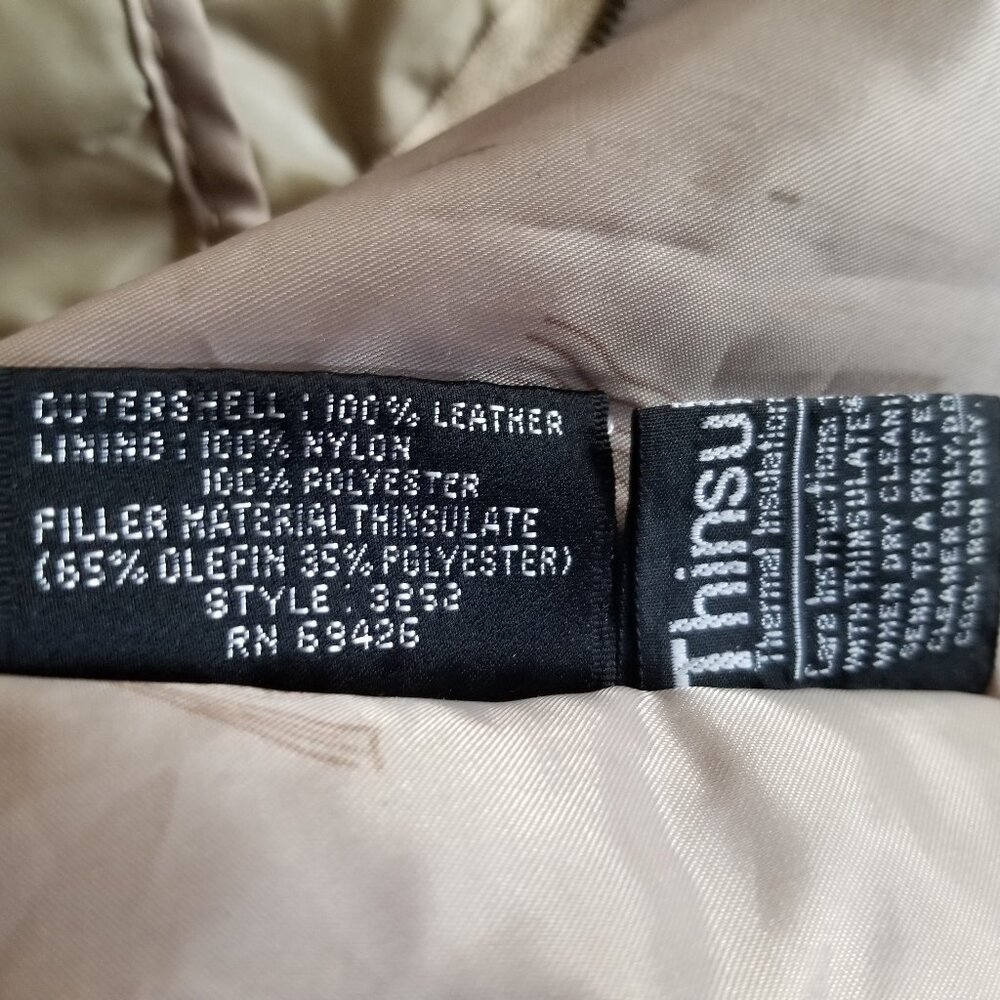 Vintage Leather Bomber Jacket with Thinsulate - Picture 6 of 9